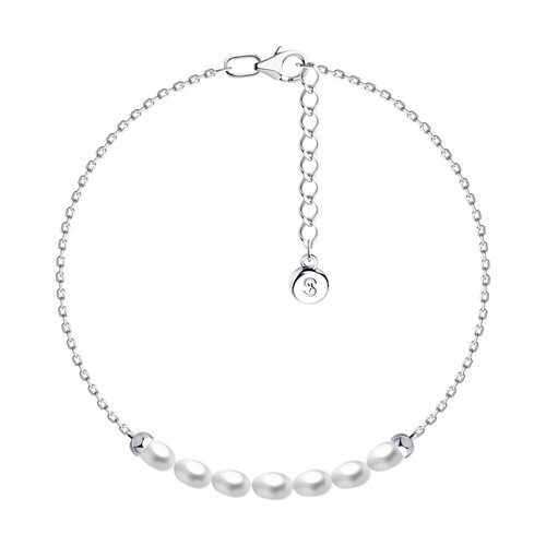 Браслет с барочным жемчугом из серебра 925 пробы