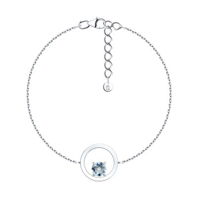 Браслет с топазом из серебра 925 пробы