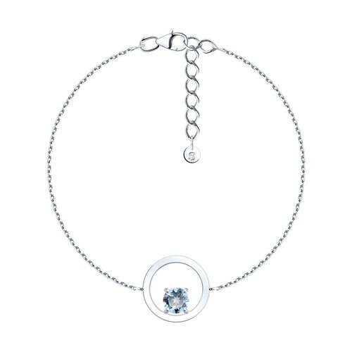 Браслет с топазом из серебра 925 пробы