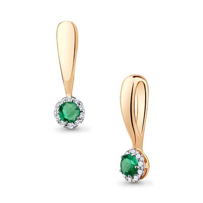 Подвеска с изумрудом и бриллиантами из золота 585 пробы