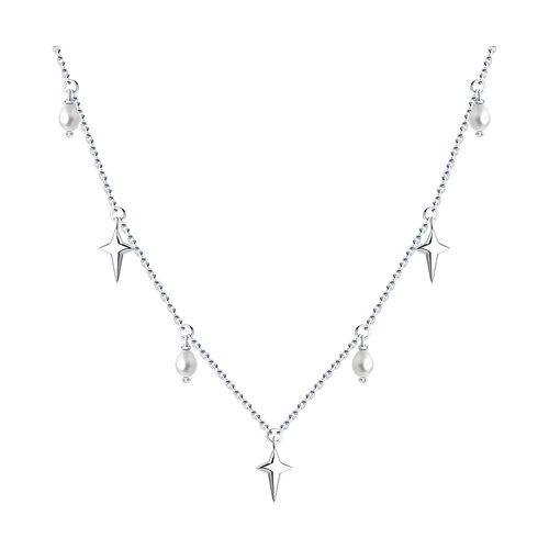 Колье с жемчугом «Барокко» из серебра 925 пробы