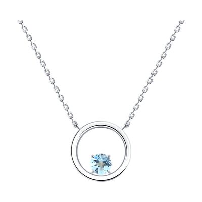 Колье с топазом из серебра 925 пробы