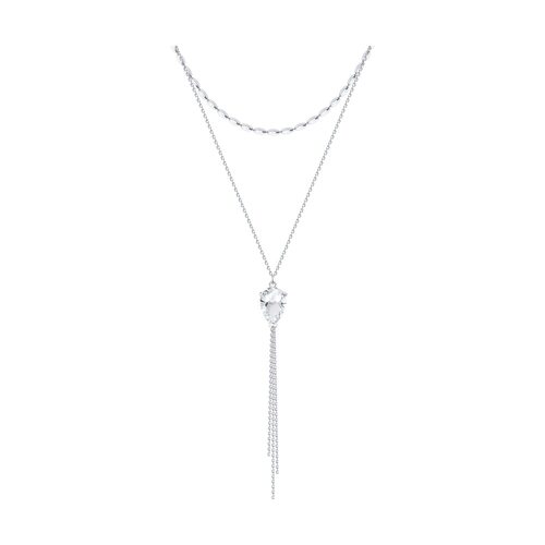 Колье с горным хрусталем из серебра 925 пробы