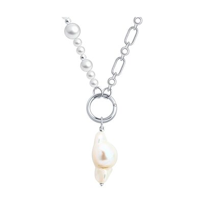 Колье с барочным жемчугом из серебра 925 пробы