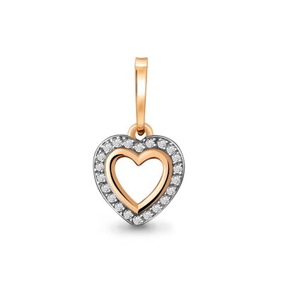 Подвеска "Сердце" с бриллиантами из золота 585 пробы