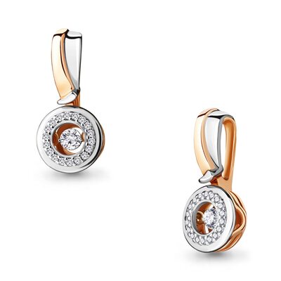 Подвеска с бриллиантами из комбинированного золота 585 пробы