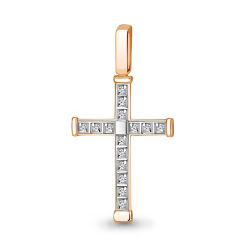 Декоративный крест с бриллиантами из золота 585 пробы