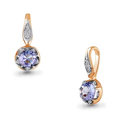 Подвеска с танзанитами и бриллиантами из золота 585 пробы