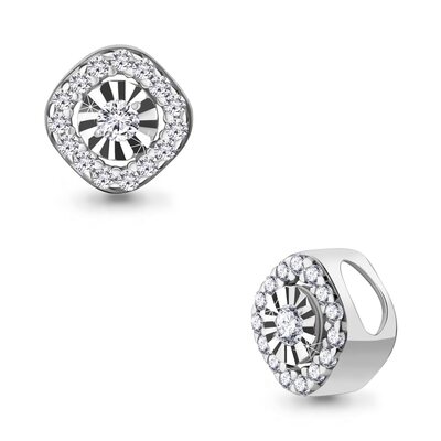 Подвеска с бриллиантами из белого золота 585 пробы