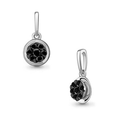 Подвеска с черными бриллиантами из белого золота 585 пробы