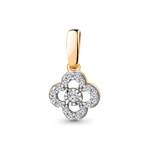 Подвеска "Цветок" с бриллиантами из золота 585 пробы