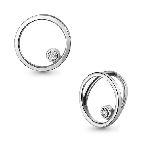 Подвеска с бриллиантом из белого золота 585 пробы