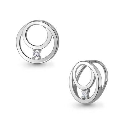 Подвеска с бриллиантом из белого золота 585 пробы