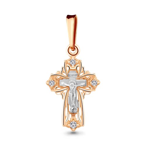 Крест православный с бриллиантами из золота 585 пробы