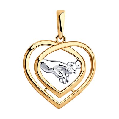 Подвеска из серебра 925 пробы с позолотой