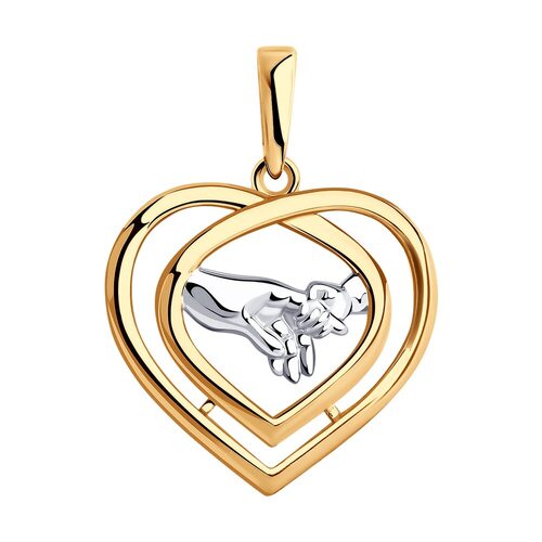 Подвеска из серебра 925 пробы с позолотой