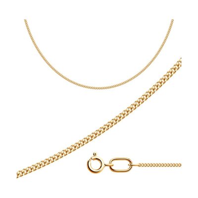 Цепь плетения "Панцирное" из серебра 925 пробы с позолотой