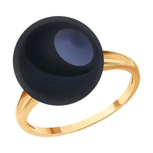 Кольцо с жемчугом из серебра 925 пробы с позолотой