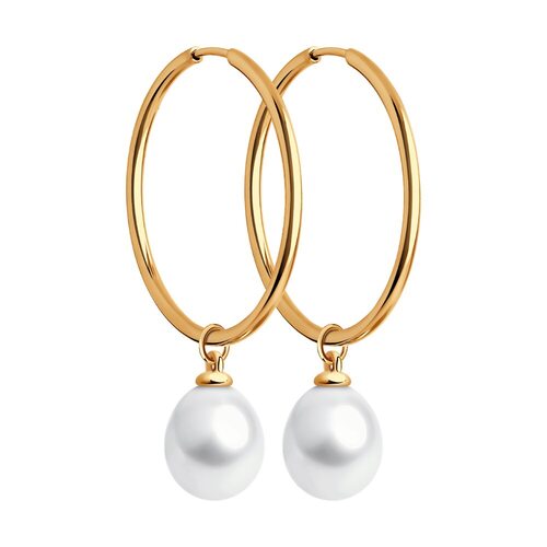 Серьги с жемчугом из серебра 925 пробы