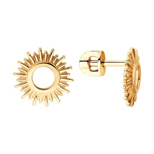 Серьги "Солнце" из серебра 925 пробы