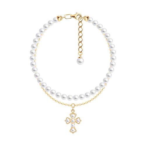 Браслет с жемчугом из серебра 925 пробы