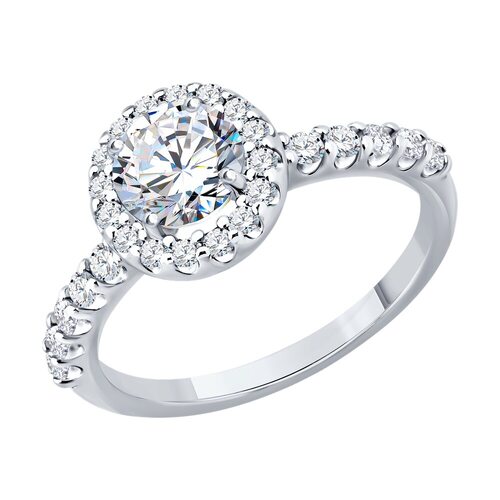 Кольцо с фианитами из серебра 925 пробы