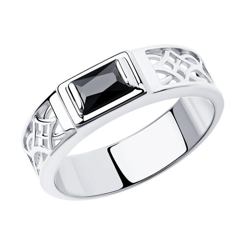 Кольцо с фианитом из серебра 925 пробы