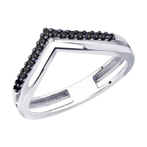 Кольцо с фианитами из серебра 925 пробы