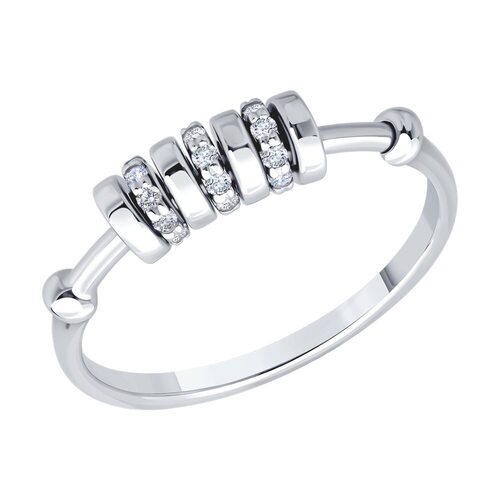 Кольцо с фианитами из серебра 925 пробы