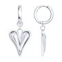 Серьги "Сердца" из серебра 925 пробы