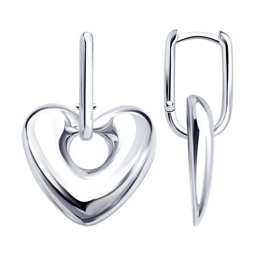 Серьги "Сердца" из серебра 925 пробы