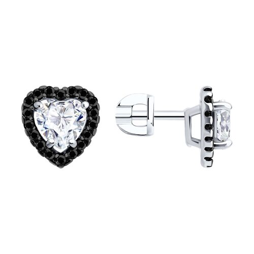 Серьги с фианитами из серебра 925 пробы