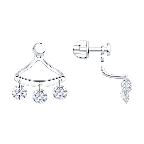 Серьги с фианитами из серебра 925 пробы