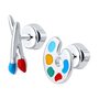 Серьги с эмалью из серебра 925 пробы