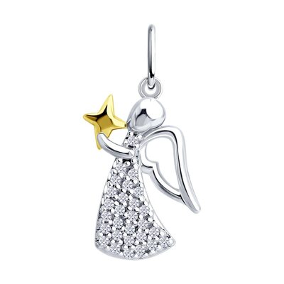 Подвеска с фианитами из серебра 925 пробы