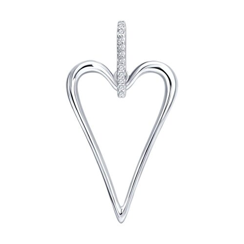 Подвеска "Сердце" с фианитами из серебра 925 пробы