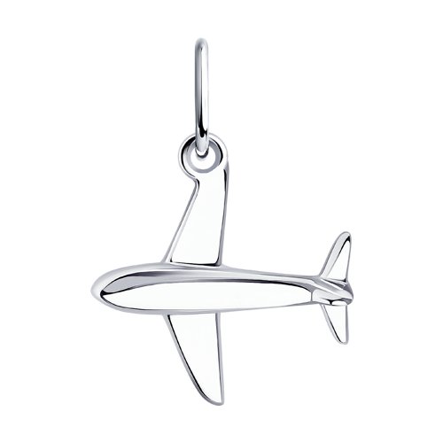 Подвеска "Самолет" из серебра 925 пробы