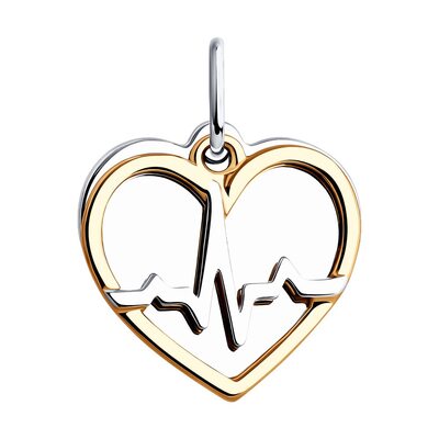 Подвеска из серебра 925 пробы с позолотой