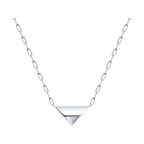 Колье с фианитами из серебра 925 пробы