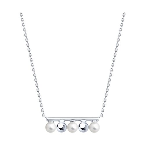 Колье с жемчугом из серебра 925 пробы