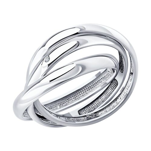 Кольцо с бриллиантами из серебра 925 пробы