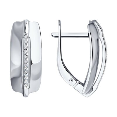 Серьги с бриллиантами из серебра 925 пробы