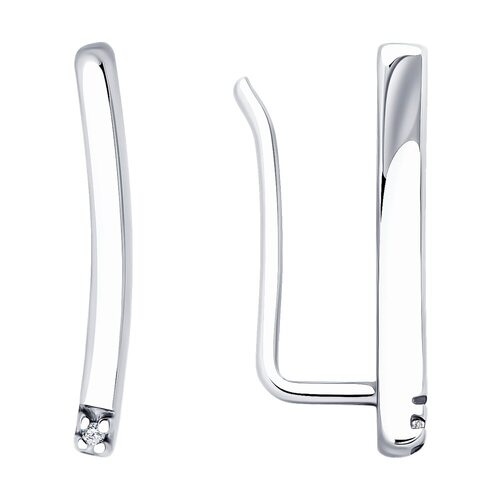 Серьги с бриллиантами из серебра 925 пробы