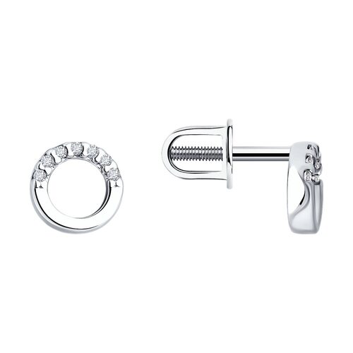 Серьги с бриллиантами из серебра 925 пробы 