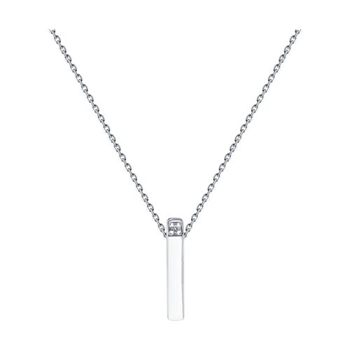 Колье с бриллиантом из серебра 925 пробы