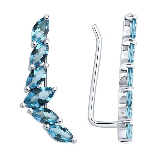 Серьги с ситаллом из серебра 925 пробы