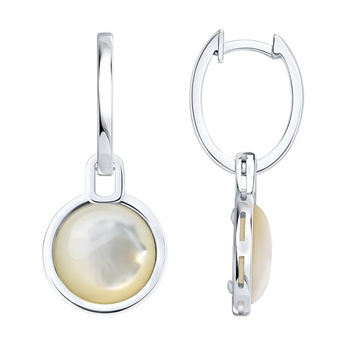 Серьги с перламутром из серебра 925 пробы