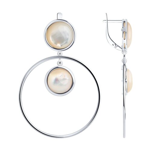 Серьги с перламутром из серебра 925 пробы