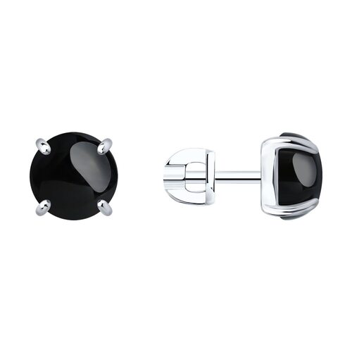 Серьги с агатами из серебра 925 пробы