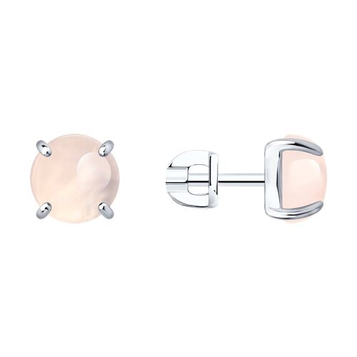 Серьги с кварцем из серебра 925 пробы